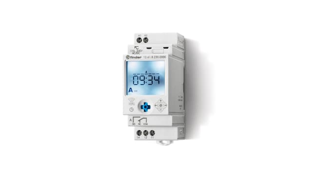 Finder Digital with NFC 12 DIN Rail Time Switch, 1-Channel 230 V ac/dc | 12.61.8.230.0000 NFC