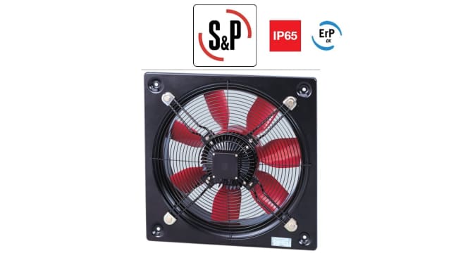 Soler&Palau 010241 - HCFB/4-315/H HCFB Square Wall Helix Fan, 2220 m³/h, 55 dB, Corrosion Resistance, Compact Design, | 010241 - HCFB/4-315/H