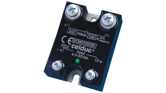 Celduc SCM Series Solid State Relay, 30 A Load, Panel Mount, 200 V dc Load, 32 V dc Control | SCM030200