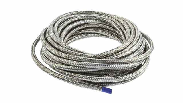 TE Connectivity Expandable Braided Copper Silver Cable Sleeve, 6mm Diameter, 100m Length, RayBraid Series | RAY-101-6.0(100)