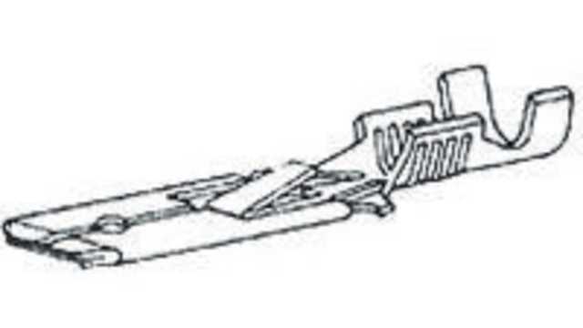 TE Connectivity FASTIN-FASTON .250 Black Uninsulated Male Spade Connector, Crimp, 6.35 x 0.81 mm Tab Size 18 AWG to 16 | 160458-2