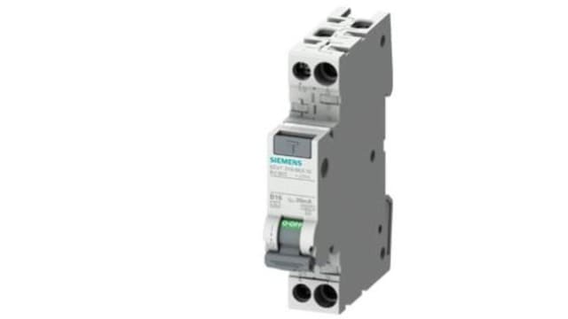 Siemens Residual Current Circuit Breaker with Overload Protection, 6 A Current Rating, 2-Pole, 30 mA Trip Sensitivity, | 5SV1316-7KK06