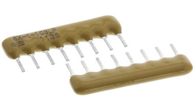 Bourns, 4600X 1 kΩ 2 % BUS Resistor Array, 7 Resistors, 1 W total, SIP, Solder | 4608X-101-102LF