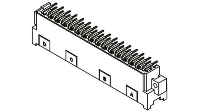 HARTING 09 06 48 Way 5.08 mm Pitch, Type F, Type Solder Class Class C2, 3 Row Male, Right Angle DIN 41612 Connector | 09061486921