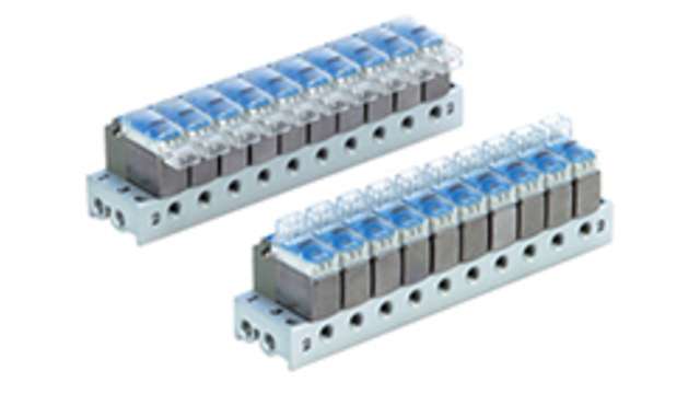 SMC V100 series 12 station Metric Manifold | VV100-S41-12-M5