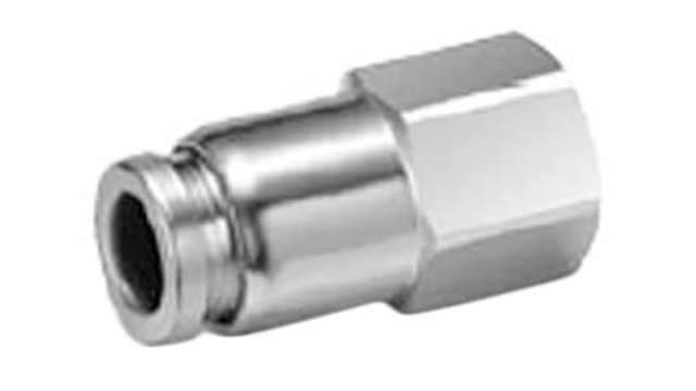 SMC Rubber, 316 Stainless Steel, Fluoro Coated Pneumatic Quick Connect Coupling Male, Female | KQG2F06-01