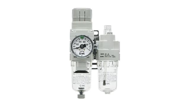 SMC 1/2 in FRL, Automatic Drain, 5 μm Filtration Size | AC40D-F04D-B