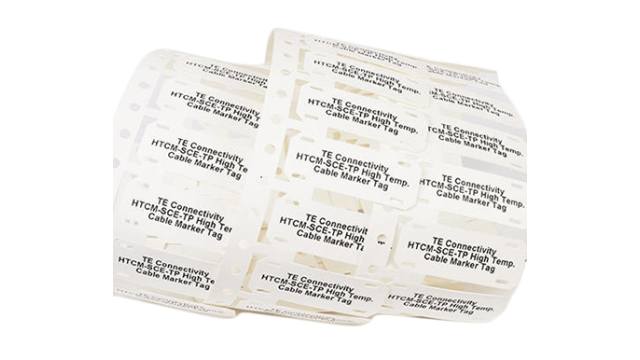 TE Connectivity White Yellow Print Cable Labels, 50.8 mm Width, 250 Per Pack Qty, 12.7 mm | HTCM-SCE-1/2-6H-9