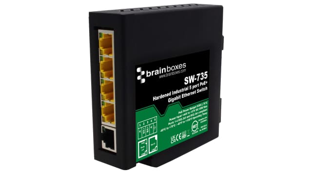 Brainboxes SW-735, Unmanaged 5 Port Ethernet Switch With PoE | SW-735