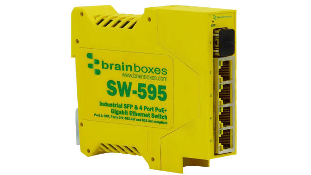 Brainboxes SW-595, Unmanaged 5 Port Ethernet Switch With PoE | SW-595