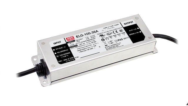 MEAN WELL Constant Voltage+Constant Current LED Driver, 24 V Output, 100 W Output 10V PWM or Resistance, 0 to 10 V dc | ELG-100-24