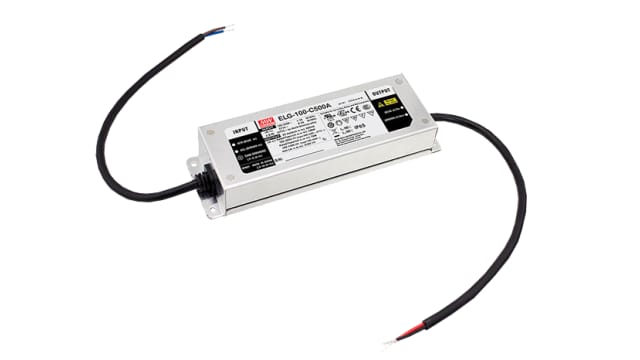 MEAN WELL Constant Current LED Driver, 200 V Output, 100 W Output 3 in 1 | ELG-100-C500A-3Y