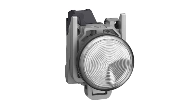 Schneider Electric, Harmony, Panel Mount White LED Pilot Light Complete, 22.5mm Cutout, IP65, Round, 24 → 254V | XB4BVBM1GEX