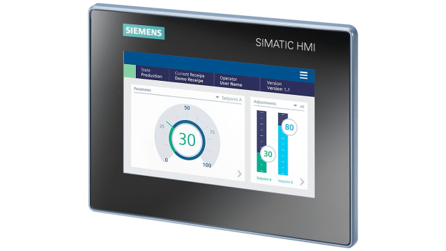 Siemens SIMATIC Series HMI Panel - 7 in, TFT Display, 800 x 480 pixel | 6AV2123-3GB32-0AW0