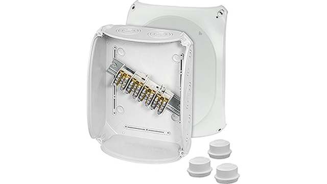 HENSEL DK Series Grey Polycarbonate Junction Box, IP66, IP55, 4 Terminals, 112 mm, 255 mm 205 mm | DK 2524 S