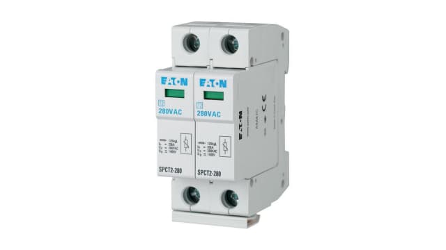 Eaton 1 Phase Surge Protector, 40 kA, 2.2 kV, DIN Rail | 167609 SPCT2-460/2