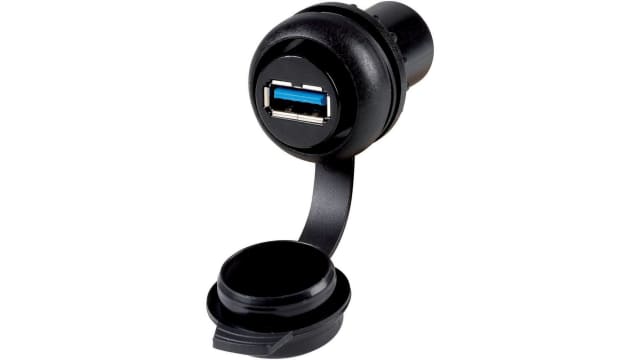 Eaton Straight, Bulkhead Mount Female- 9 Port Type USB Type A IP65 USB Connector USB 3.0 | 147541 M22S-USB