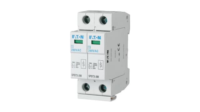 Eaton 1 Phase Surge Arrester, 10 kA, 1.4 kV, DIN Rail | 170485 SPDT3-280/2