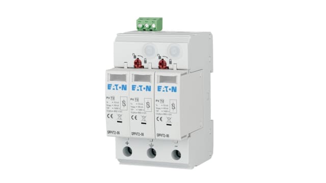 Eaton Surge Protector, 40 kA, 2.7 kV, DIN Rail | 176087 SPPVT2-06-2+PE-AX