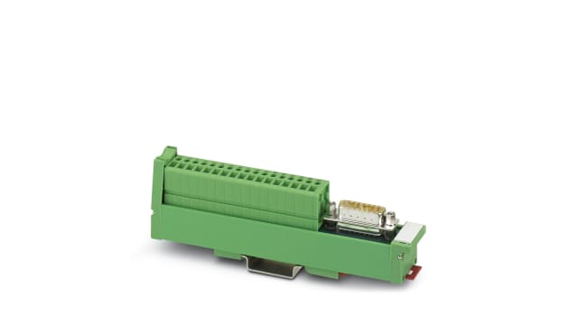 Phoenix Contact VARIOFACE SLIM LINE Series 15-Contact Female Interface Module, D-Sub Connector, DIN Rail, 37.5A | 2959599
