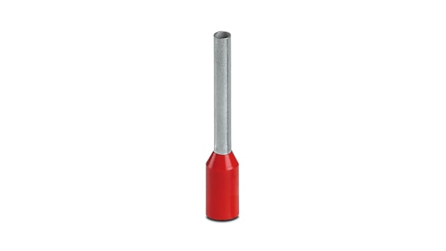 Phoenix Contact, AI Insulated Ferrule, 15 mm Pin Length, 1.5 mm Pin Diameter, Red 18 AWG Wire Size | 1200311