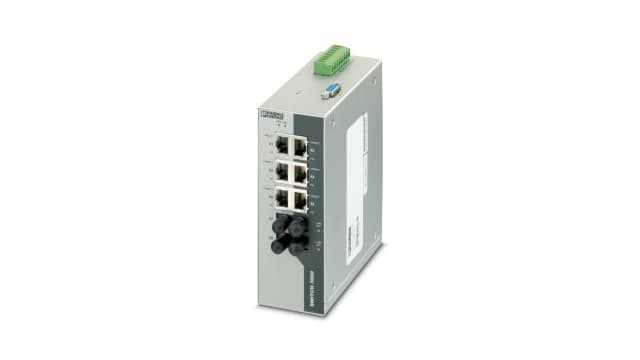 Phoenix Contact FL SWITCH 3006T-2FX ST Series DIN Rail Industrial Ethernet Switch, 6, 100Mbps Transmission, 24 V dc | 2891037