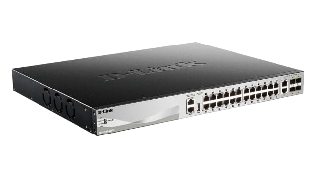 D-Link 30-Port Layer 3 Stackable Multi-Gigabit Managed PoE Switch with 25G Uplinks, Managed 30 Port Managed Switch With | DMS-3130-30PS/E