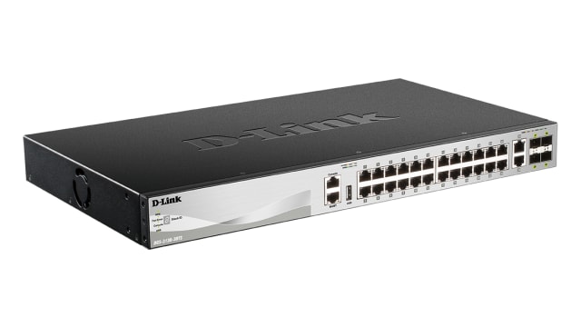 D-Link 30-Port Layer 3 Stackable Multi-Gigabit Managed Switch with 25G Uplinks, Managed 30 Port Managed Switch, UK | DMS-3130-30TS/B