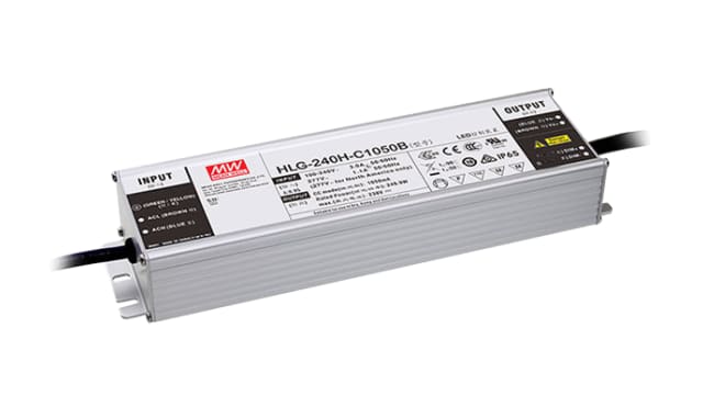MEAN WELL Constant Current Mode LED Driver, 59/119 V Output, 250 W Output, 2.1 A 3 in 1 | HLG-240H-C2100B