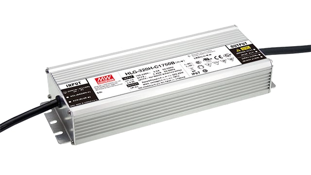 MEAN WELL Constant Current Mode LED Driver, 214/428 V Output, 320 W Output 3 in 1 | HLG-320H-C700B