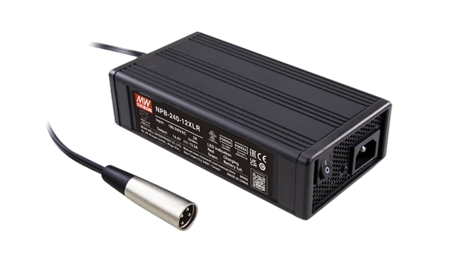 MEAN WELL NPB-240-48XLR NPB-240 Battery Charger For 60.8 V, Li-ion, Lead Acid 3 A with 4-Pin plug Wide Output Range | NPB-240-48XLR