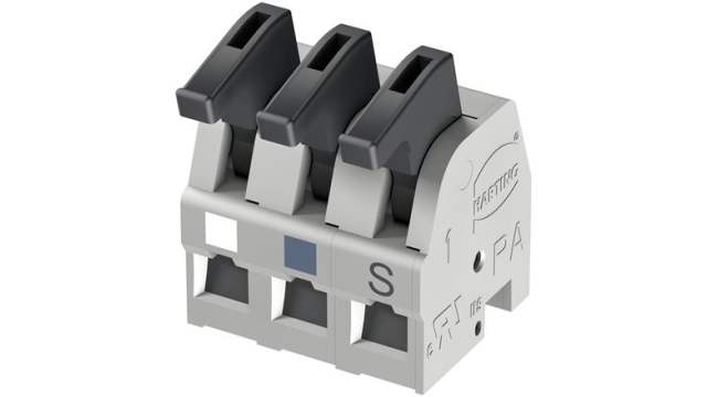 HARTING har-flexicon Series PCB Terminal Block, 3-Contact, 5mm Pitch, 1-Row, Spring Clamp Termination | 14310316201201