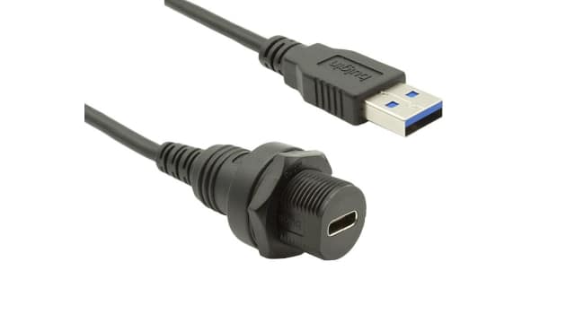 Bulgin USB 3.0, Female USB C to Male USB A, 1m | PXP0025/C/1M00/A