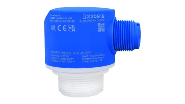 Flowline LR81 Series Radar Level Sensor, 4-20mA, HART Output, Flange Mount, PVDF (pigmented polyvinylidene fluoride) | LR81-0110