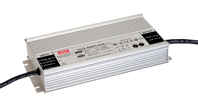 MEAN WELL, 54 V Output, 480 W Output, 8.9 A Io and Vo | HLG-480H-54A