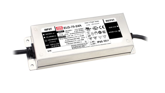 MEAN WELL Constant Voltage+Constant Current LED Driver, 12 V Output, 75 W Output, 8 A 0 to 10 V dc, 10V PWM or | ELG-75-12DA-3Y