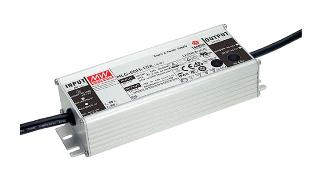 MEAN WELL Constant Voltage+Constant Current LED Driver, 54 V Output, 60 W Output, 1.15 A 3 in 1 | HLG-60H-54