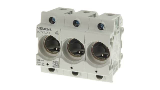 Siemens 63A Base Mount Fuse Holder for D02 Fuse, 3P, 400V | 5SG5702-1