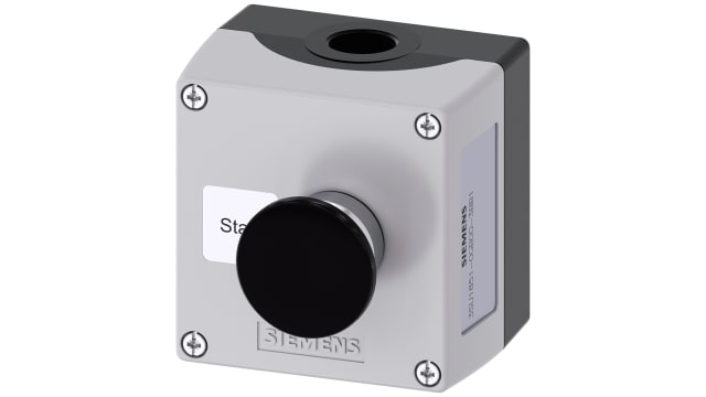 Siemens Grey, Black Metal 3SU1 Control Station Enclosure - 1 Hole 22 mm Diameter | 3SU1851-0GB00-3BB1