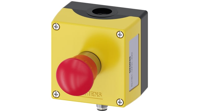 Siemens Yellow, Black Plastic 3SU1 Control Station Enclosure - 1 Hole 22 mm Diameter | 3SU1801-0NF00-4NA2