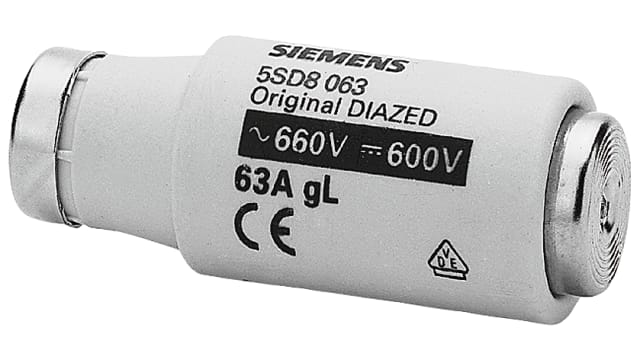Siemens 63 A D3 Diazed Fuse, 690 V ac/dc | 5SD8063