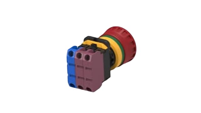 TE Connectivity PBES22 Series Emergency Stop Push Button, Panel Mount, 22.3mm Cutout, 1NO + 2NC, IP20, IP65 | PBES22N12R