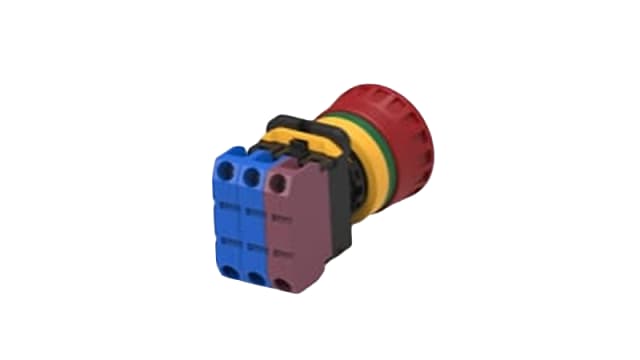 TE Connectivity PBES22 Series Emergency Stop Push Button, Panel Mount, 22.3mm Cutout, 2NO + 1NC, IP20, IP65 | PBES22N21R