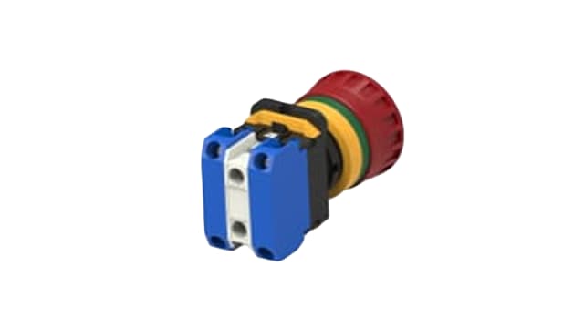 TE Connectivity PBES22 Series Illuminated Emergency Stop Push Button, Panel Mount, 22.3mm Cutout, 2NO, IP20, IP65 | PBES22L20HR