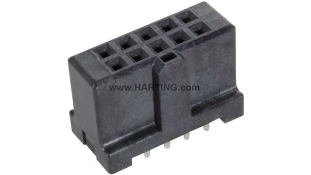 HARTING 09195 Series Straight PCB PCB Header, 10 Contact(s), 2.54 mm Pitch, 2 Row, Shrouded | 09195106822