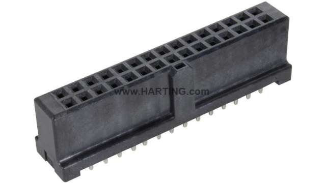 HARTING 09195 Series Straight PCB PCB Header, 30 Contact(s), 2.54 mm Pitch, 2 Row, Shrouded | 09195306824