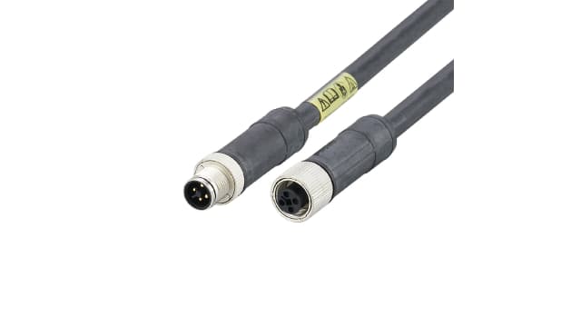 ifm electronic, 2 m 4 Core Power Cable, Black Polyurethane 85 °C | E12426