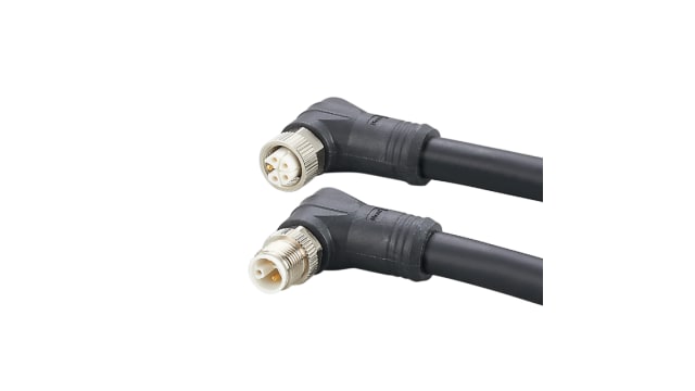 ifm electronic, 1 m 5 Core Power Cable, Black Polyurethane 90 °C | E12667