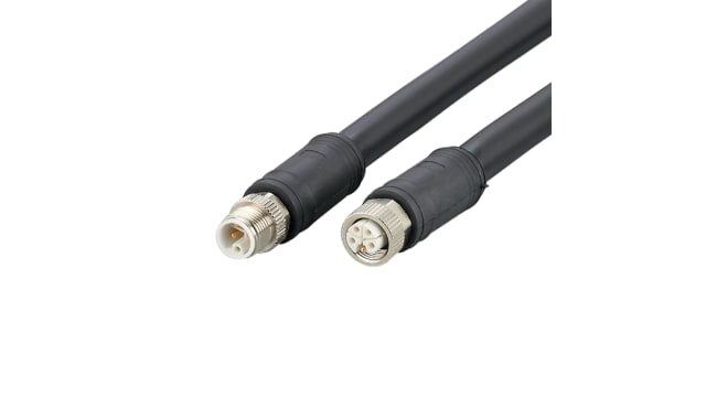 ifm electronic, 1 m 5 Core Power Cable, Black Polyurethane | E12653