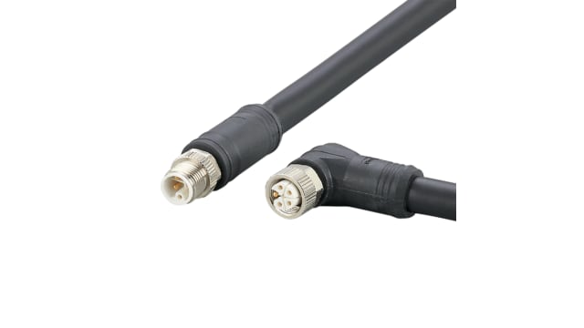 ifm electronic E12663, 10 m 5 Core Power Cable, Black Polyurethane 90 °C | E12663